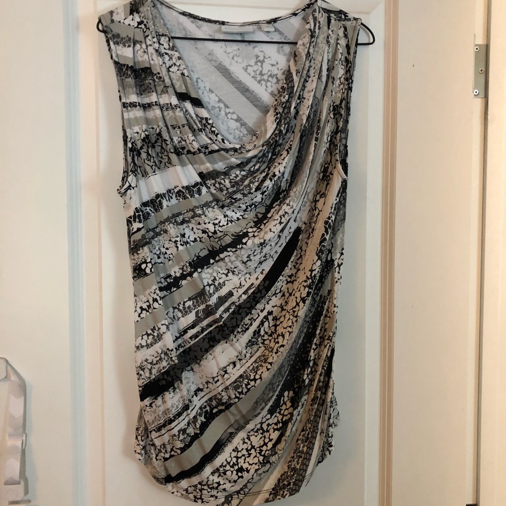 NY&C drape neck rouched sleeveless top